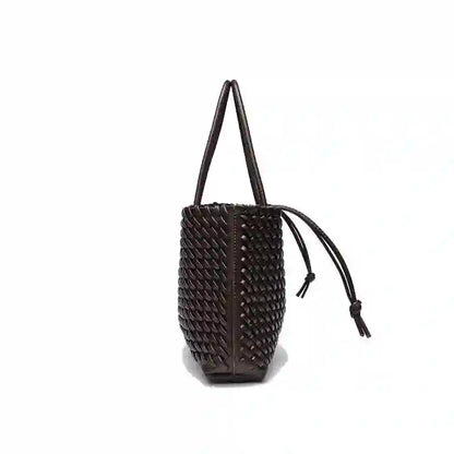 Woven tote bag black color variant front view