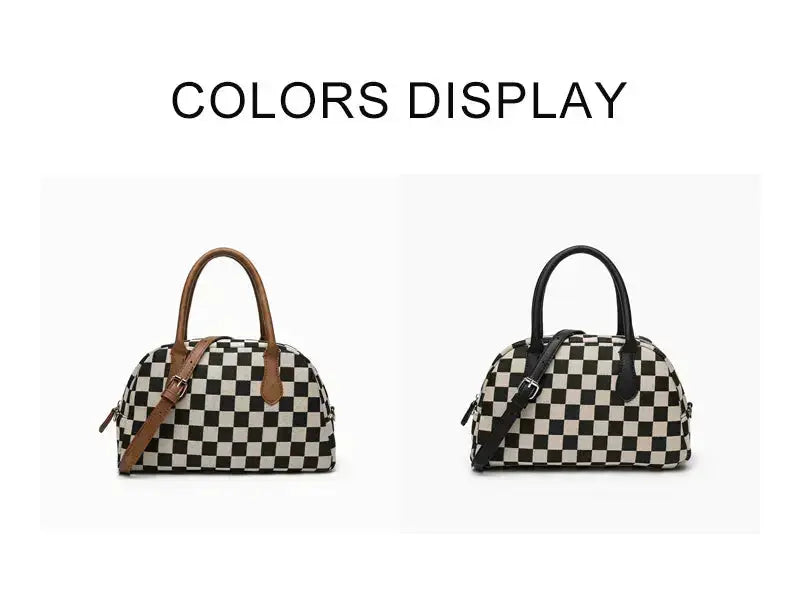 Plaid Hobo Bag Compact View - Lightweight Portable Crossbody Bag