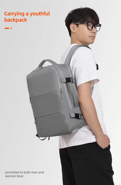 Range Bags Business Laptop Backpack Black Front View - Waterproof Oxford Fabric