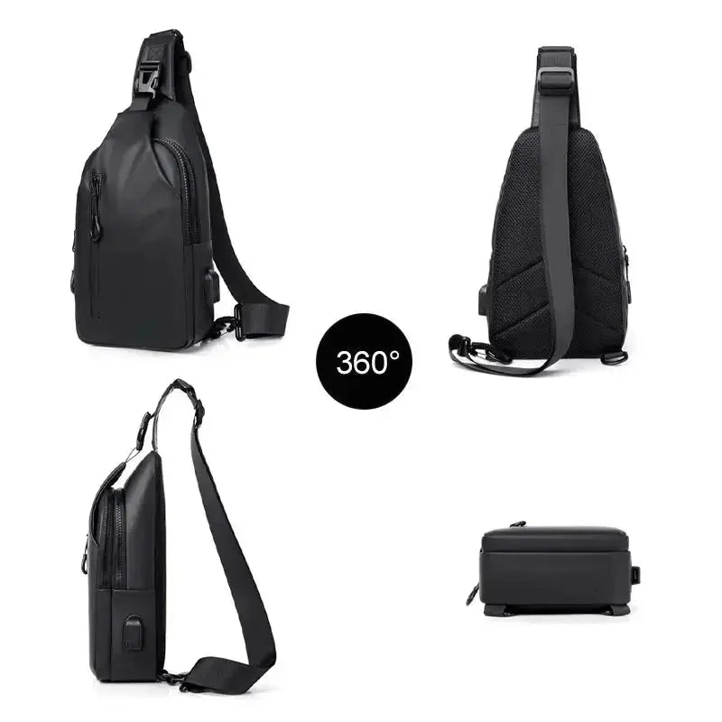 Range Bags PU Sling Bag Side Profile - Slim 17×6×30cm Professional Design