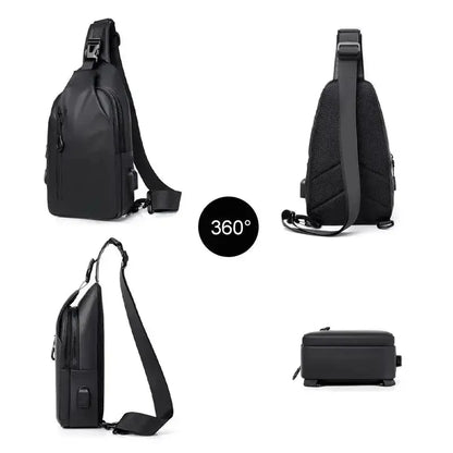 Range Bags PU Sling Bag Side Profile - Slim 17×6×30cm Professional Design