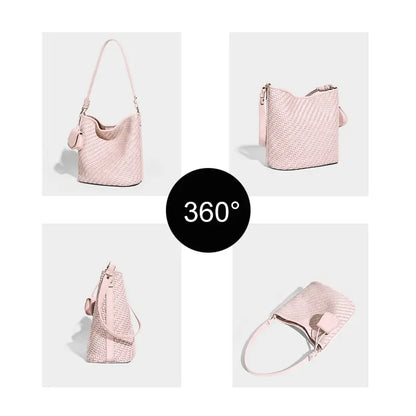 Woven Tote Bag 360 degree multi angle view