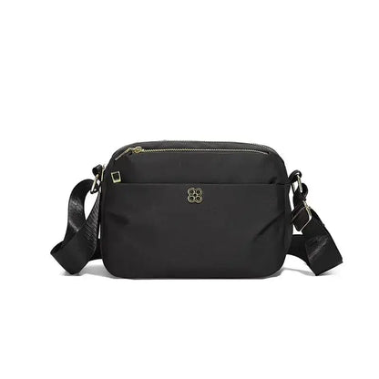Nylon sling bag with multi pockets for daily use-black