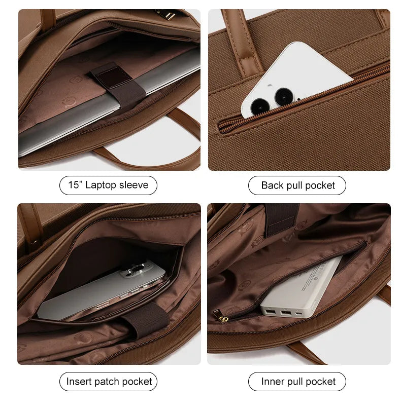 Bag Capacity Demonstration - Fits Laptop, Files, and Daily Essentials