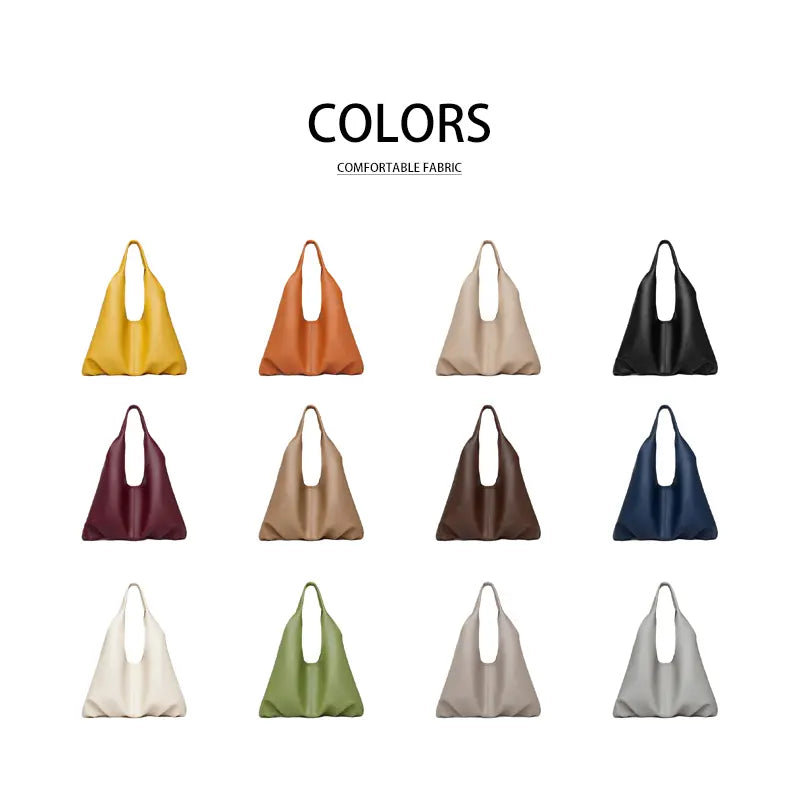 Soft PU Leather Hobo Tote Bag Black - Detail - Over-the-Shoulder Carry