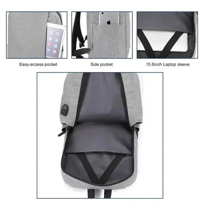 Business Backpack Detail - USB Charging Port and Laptop Compartment
