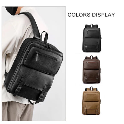 Range Bags Leather Backpack Top View - Main Compartment with Quality Zipper and Grab Handle