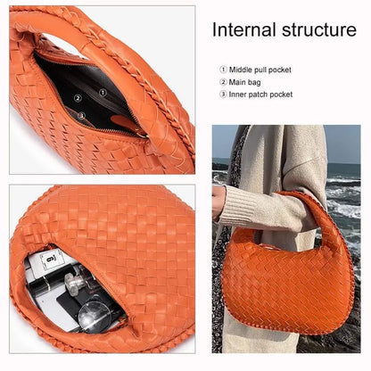 Woven PU Tote Handbag interior structure for daily essentials