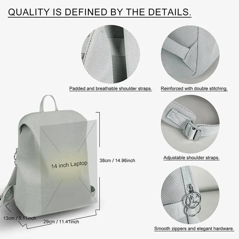 Women nylon backpack polyester lining soft texture