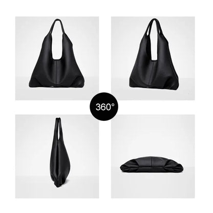Soft PU Leather Hobo Tote Bag - Internal Display - Large Capacity Main Compartment
