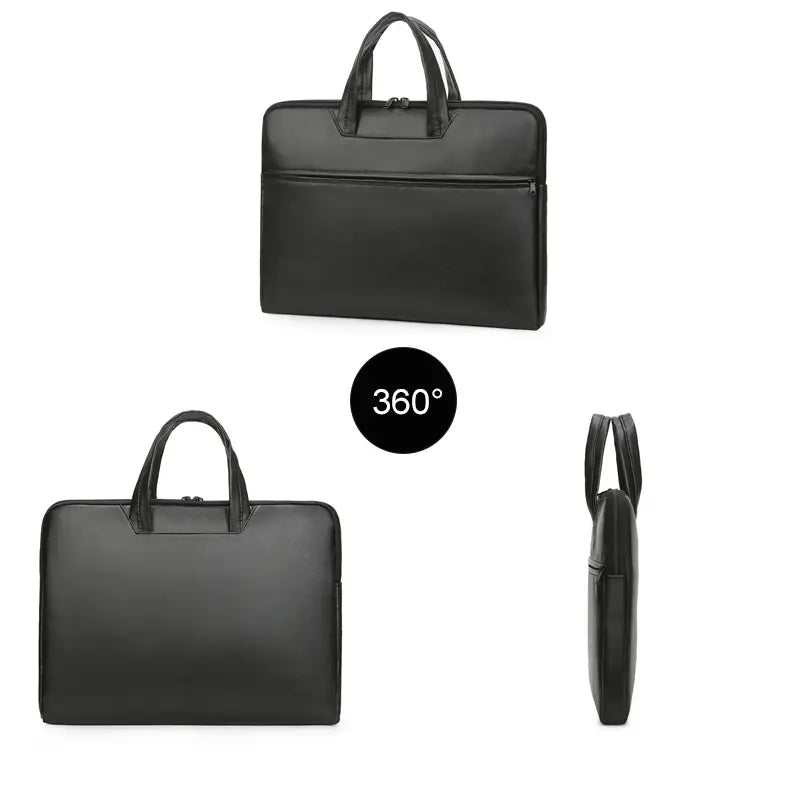 Size diagram 38x29x5cm with detail shots of handle zipper material texture water resistance