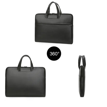 Size diagram 38x29x5cm with detail shots of handle zipper material texture water resistance