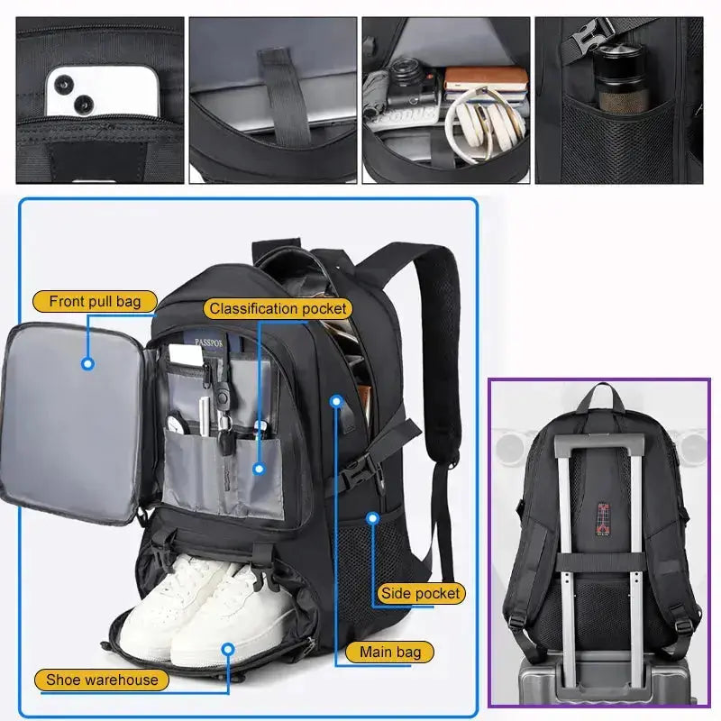 Range Bags Outdoor Backpack Shoe Compartment - Independent Ventilated Pocket for Dirty Shoes Separation
