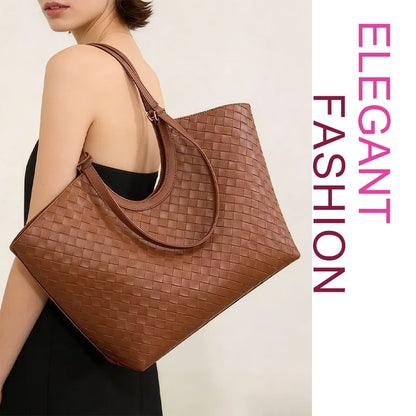 Woven tote bag detail shot