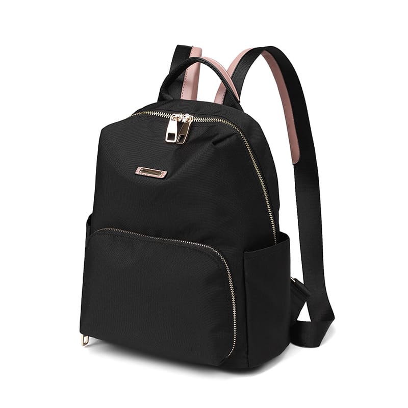 A Black Preppy style Oxford Backpack Women Casual Shoulder bag backpack