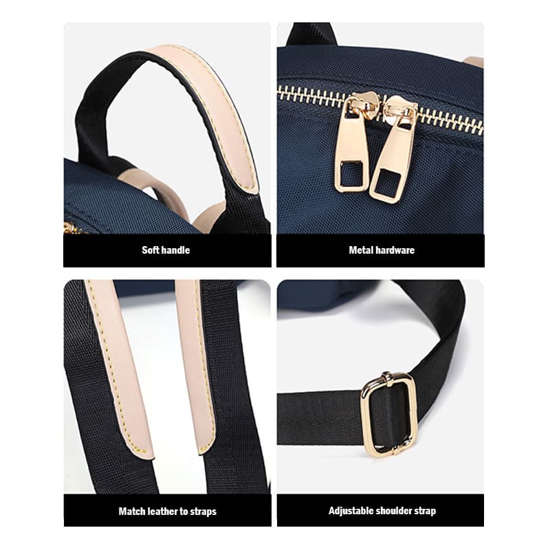A Blue Preppy style Oxford Backpack Women Casual Shoulder bag backpack details2