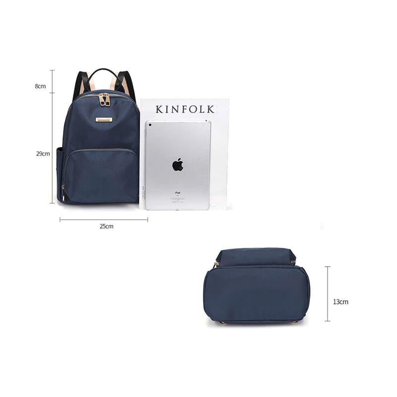 A Blue Preppy style Oxford Backpack Women Casual Shoulder bag backpack product parameters