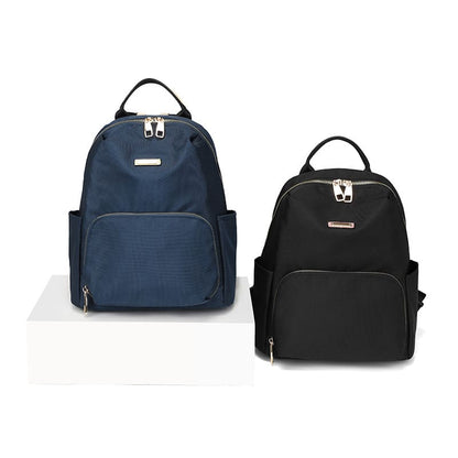 A Blue Preppy style Oxford Backpack Women Casual Shoulder bag backpack color display